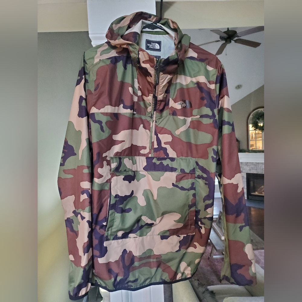 The North Face Green and Brown Camouflage Anorak